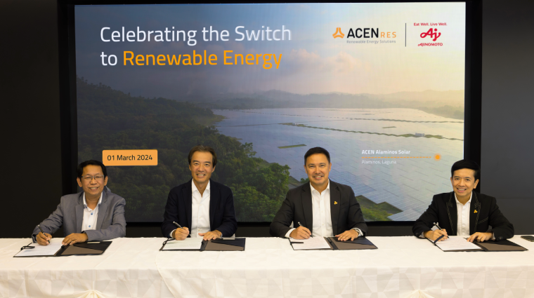Ajinomoto Philippines switches to 100% Renewable Energy with ACEN RES of the Ayala Group