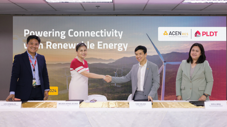 ACEN RES of the Ayala Group to provide 100% Renewable Energy in 33 PLDT facilities